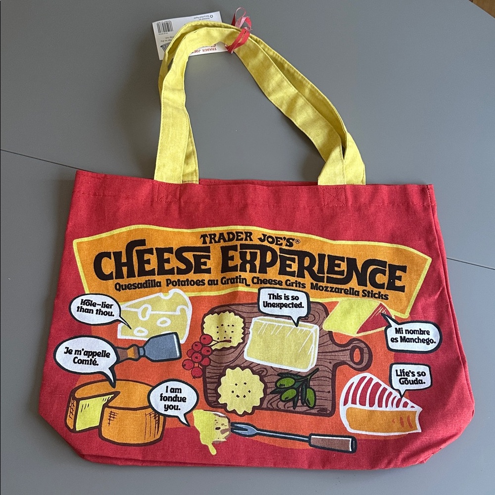 NWT Trader Joe's Cheese Experience Tote Bag
